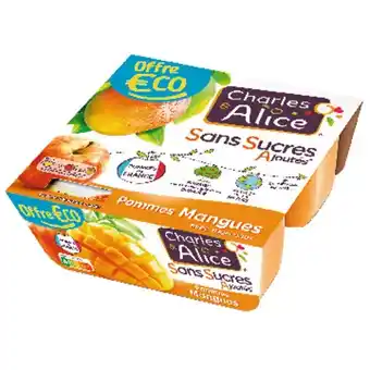 Auchan Dessert De Fruits Sans Sucres Ajoutés Charles & Alice offre