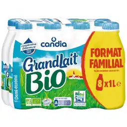 Auchan Supermarché Grandlait Bio Demi-Écrémé Candia offre