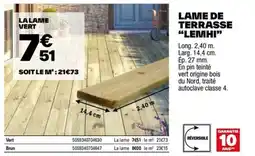 Brico Dépôt LAME DE TERRASSE “LEMHI” offre