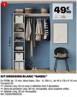 Brico Dépôt KIT DRESSING BLANC "GABEL” offre