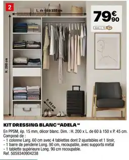 Brico Dépôt KIT DRESSING BLANC "ADELA" offre
