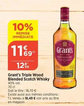 Bi1 Grant's Triple Wood Blended Scotch Whisky offre