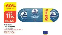 Bi1 Petit Navire Thon au naturel offre
