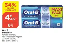 Bi1 Oral B Dentifrice offre