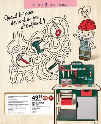 Lidl Établi pour enfant offre