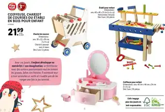 Lidl Coiffeuse, chariot de courses ou établi en bois pour enfant offre