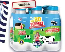 E.Leclerc LAIT DEMI-ÉCRÉMÉ LES 20 FERMES (1) "LACTEL" offre