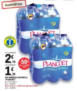 E.Leclerc EAU MINÉRALE NATURELLE "PLANCOËT” offre