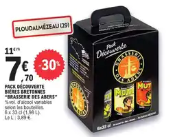 E.Leclerc PACK DÉCOUVERTE BIÈRES BRETONNES "BRASSERIE DES ABERS" offre
