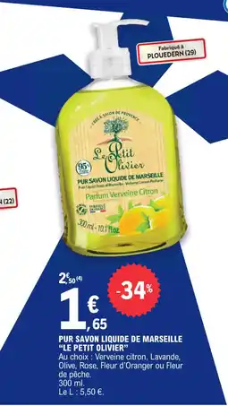 E.Leclerc PUR SAVON LIQUIDE DE MARSEILLE "LE PETIT OLIVIER" offre