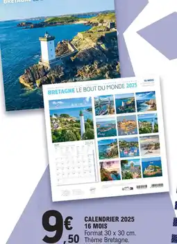 E.Leclerc CALENDRIER 2025 16 MOIS offre