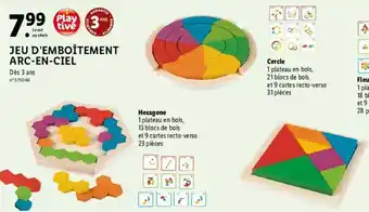 Lidl Jeu d'emboîtement arc-en-ciel offre