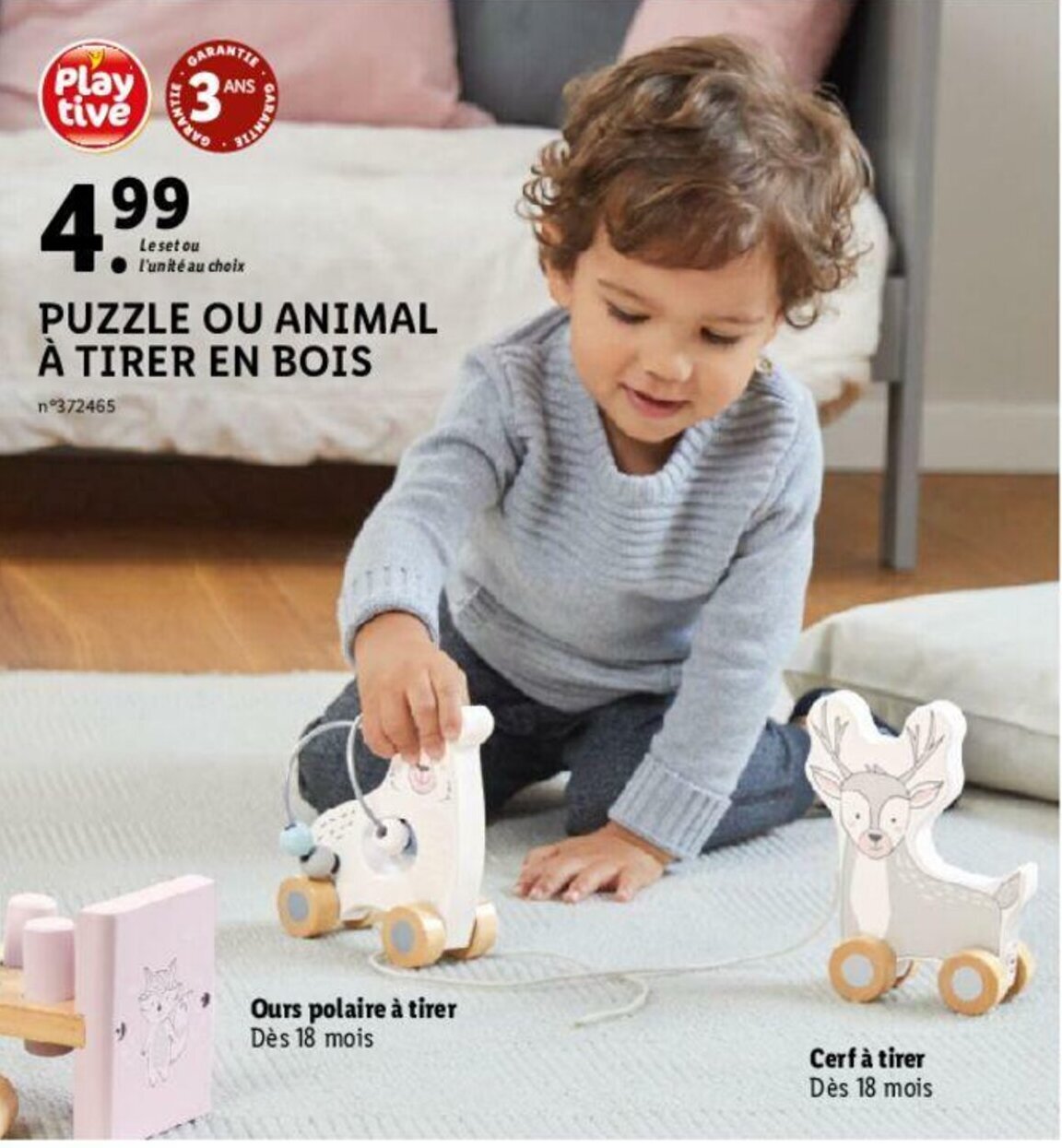 Promo Puzzle Ou Animal A Tirer En Bois Chez Lidl