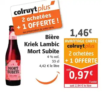 Colruyt Bière Kriek Lambic Mort Subite offre