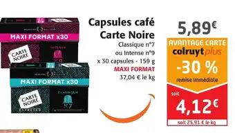 Colruyt Capsules Café Carte Noire offre