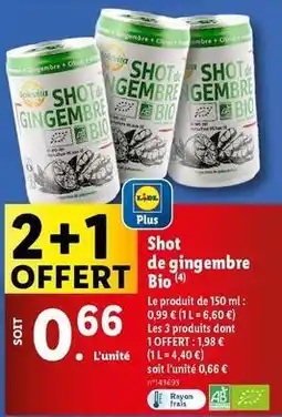 Lidl Solevita - shot de gine bebre bio offre