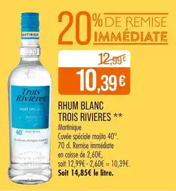 Match TROIS RIVIERES RHUM BLANC offre