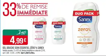 Match Sanex Gel douche soin essentiel Zéro % offre
