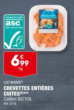 ALDI LOC MARÉE CREVETTES ENTIÈRES CUITES offre