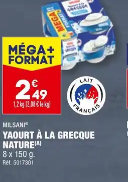 ALDI MILSANI YAOURT À LA GRECQUE NATURE offre
