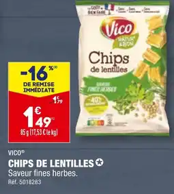 ALDI VICO CHIPS DE LENTILLES offre