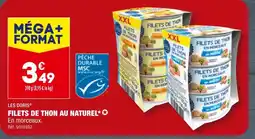 ALDI LES DORIS FILETS DE THON AU NATUREL offre
