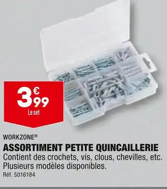 ALDI WORKZONE ASSORTIMENT PETITE QUINCAILLERIE offre