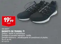ALDI TOP CRAFT BASKETS DE TRAVAIL offre