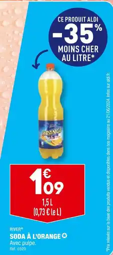 ALDI RIVER SODA À L'ORANGE offre