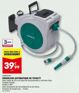 ALDI GARDENLINE ENROULEUR AUTOMATIQUE DE TUYAU offre