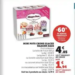 Super U MINI POTS CREME GLACEE HAAGEN-DAZS offre