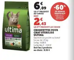 Super U CROQUETTES POUR CHAT STERILISE ULTIMA offre