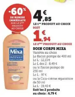 Super U SOIN CORPS MIXA offre