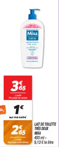 LAIT DE TOILETTE TRES DOUX MIXA