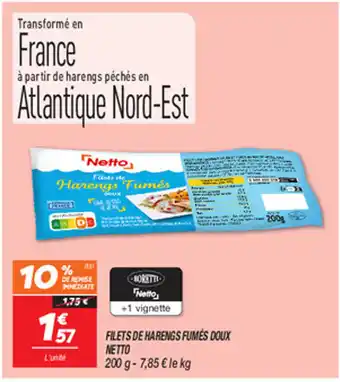 Netto FILETS DE HARENGS FUMES DOUX NETTO offre