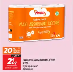 Netto ESSUIE-TOUT MAXI ABSORBANT DÉCORÉ NETTO offre