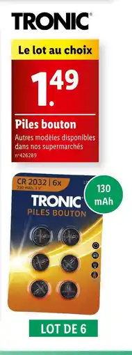 TRONIC Piles bouton