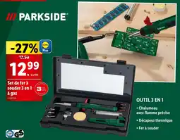 Lidl PARKSIDE Set de fer à souder 3 en 1 à gaz offre