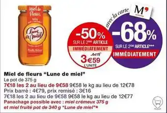 Monoprix Lune de miel - miel de fleurs offre