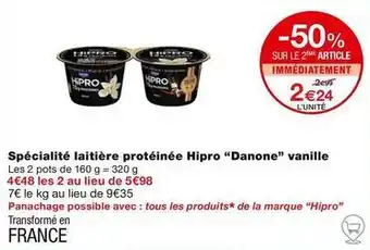 Monoprix Danone - spécialité laitière protéinée hipro vanille offre