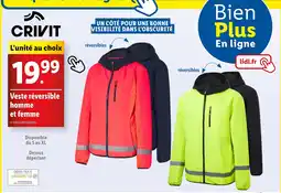 Lidl CRIVIT Veste réversible homme et femme offre