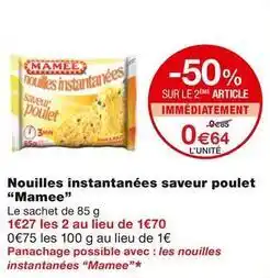 Monoprix Mamee - nouilles instantanées saveur poulet offre