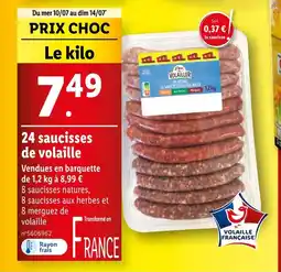 Lidl L'étal du VOLAILLER 24 saucisses de volaille offre