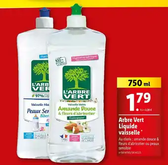 Lidl Arbre Vert Liquide vaisselle offre