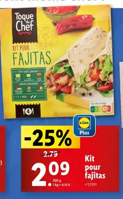 Lidl Toque du Chef Kit pour fajitas offre