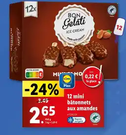 Lidl BON Gelati 12 mini bâtonnets aux amandes offre