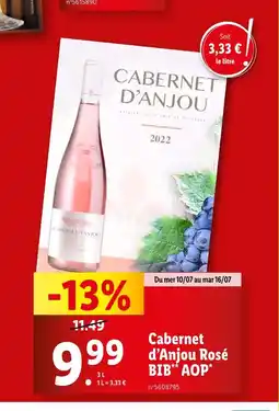 Lidl Cabernet d’Anjou Rosé BIB AOP offre