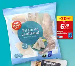Lidl ocean sea Filets de cabillaud MSC offre