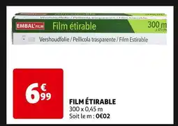 Auchan EMBAL'FILM FILM ÉTIRABLE offre