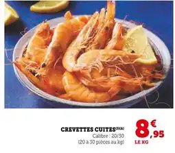 Super U CREVETTES CUITES offre